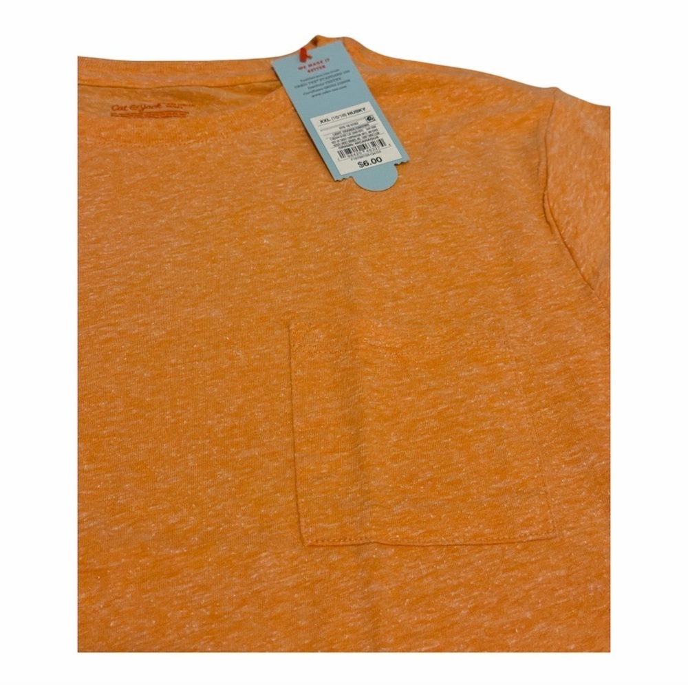 CAT & JACK CASE PACK 6 light orange XXL 16/18 Husky boys shirts - Picture 3 of 3